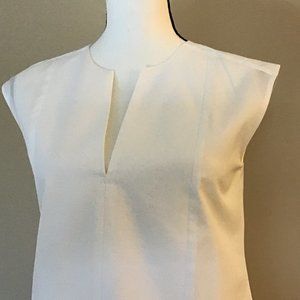 White Cotton Sleeveless Blouse